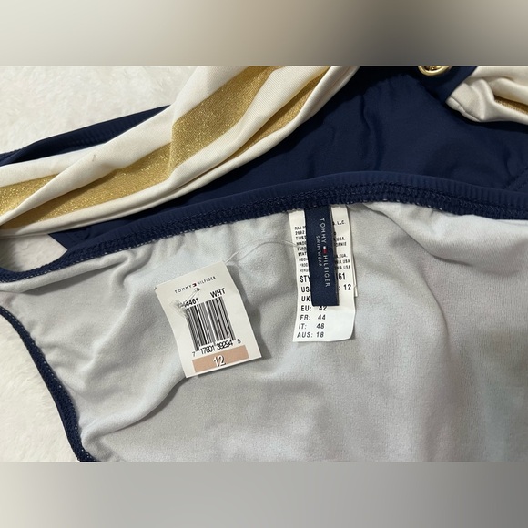 Tommy Hilfiger Navy and Cream Bikini Bottom - Picture 8 of 8